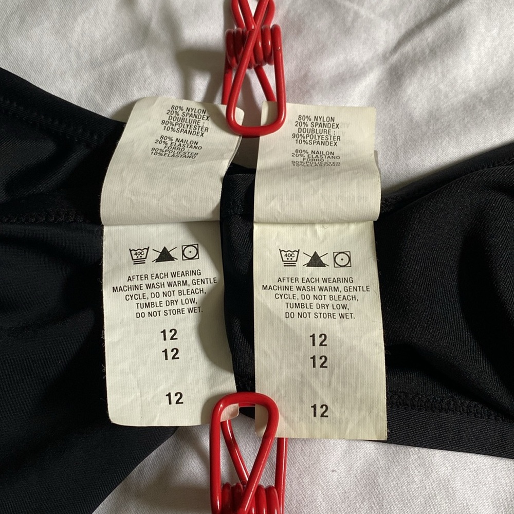 Nike Core Solids Sport 2-Piece size 12 racer back bikini top swimsuit set black - Picture 11 of 13